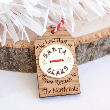 Santa's Lost Button Sterling Silver Christmas Tradition Button Stocking Filler Christmas Magic