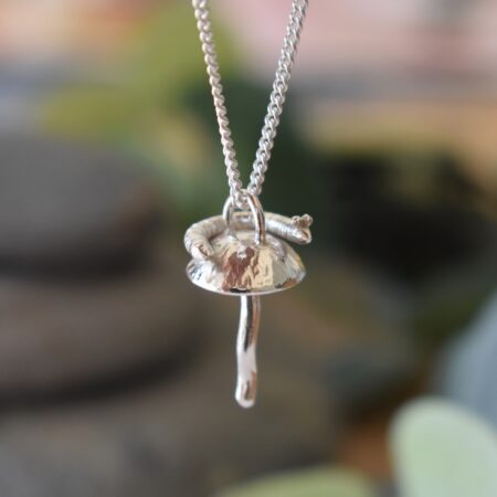 Mushroom Fungi Worm Necklace Fairy core Cottage core