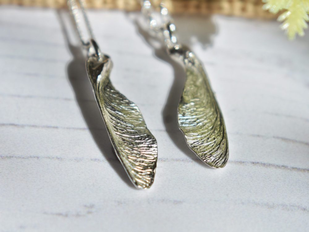 Sycamore Seed Pod Fairy Wings Necklace Botanical Jewellery - Image 3