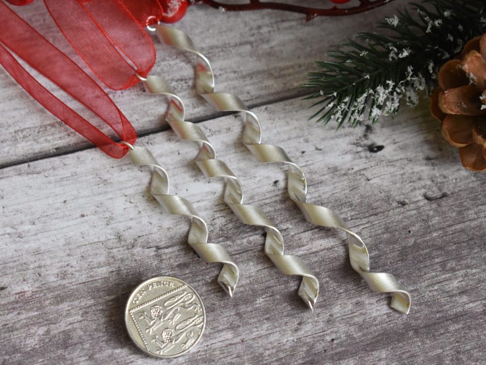 Twisted Icicles Set of Three Sterling Silver Christmas Tree Hanging - Image 3