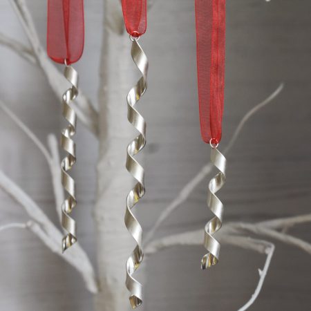 Twisted Icicles Set of Three Sterling Silver Christmas Tree Hanging