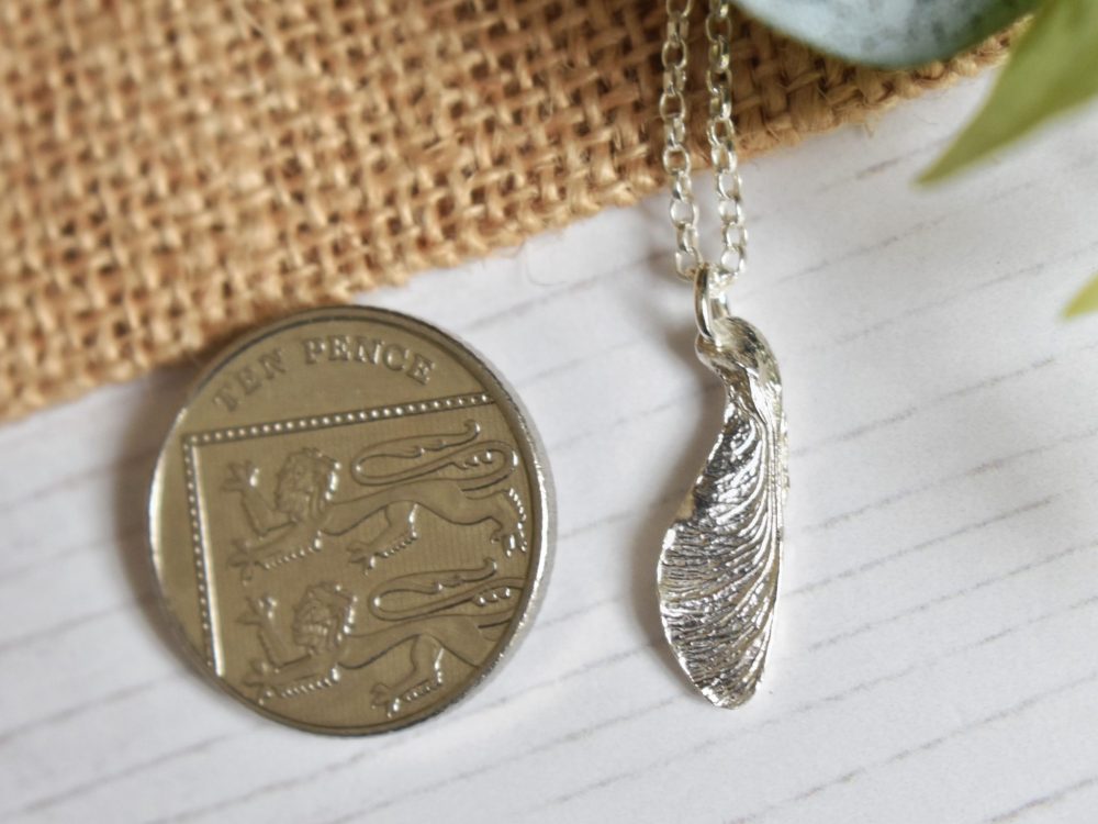 Sycamore Seed Pod Fairy Wings Necklace Botanical Jewellery - Image 2