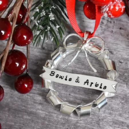 Sterling Silver Smaller Christmas Wreath UK Hallmarked